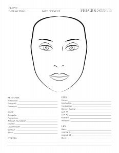 make-up, face chart